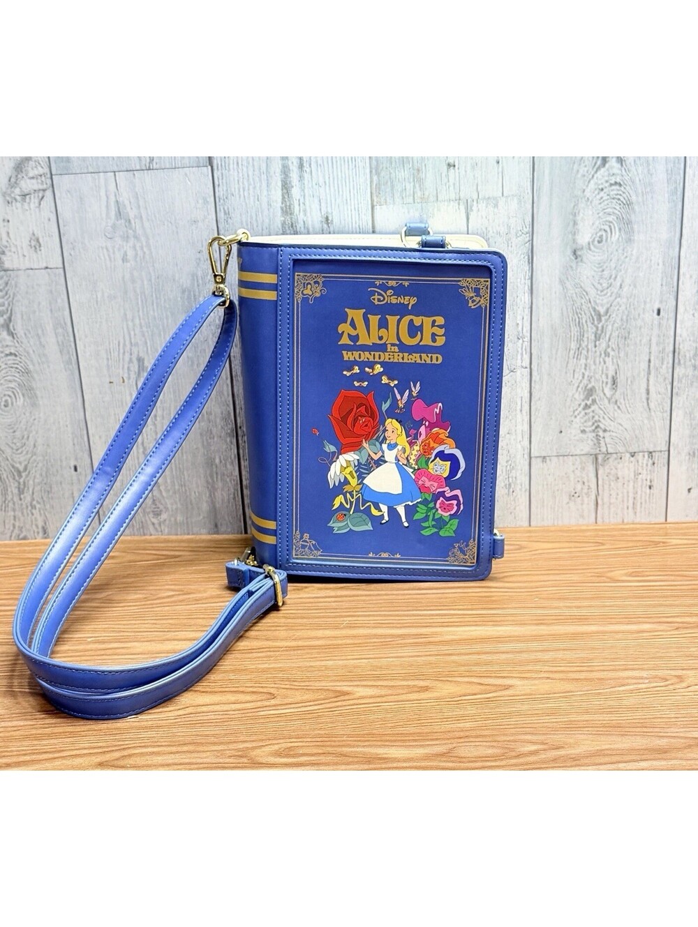 Loungefly Alice in Wonderland Book Convertible Crossbody Bag Purse Disney